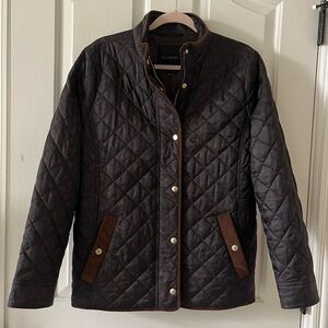 Talbots quilted cheetah print jacket ,size L